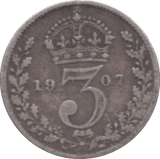 1907 THREEPENCE ( FINE ) - Threepence - Cambridgeshire Coins
