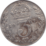 1907 THREEPENCE ( FINE ) - threepence - Cambridgeshire Coins