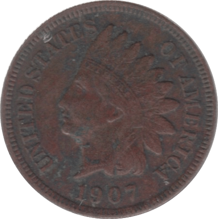 1907 USA ONE CENT - WORLD COINS - Cambridgeshire Coins