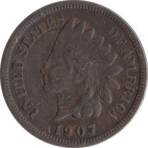 1907 USA ONE CENT - WORLD COINS - Cambridgeshire Coins