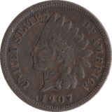 1907 USA ONE CENT - WORLD COINS - Cambridgeshire Coins
