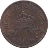 1908 1 HELLER GERMAN EAST AFRICA - WORLD COINS - Cambridgeshire Coins