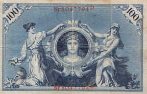 1908 100 MARKS INFLATION ISSUE BANKNOTE GERMANY REF 1101 - World Banknotes - Cambridgeshire Coins
