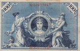 1908 100 MARKS INFLATION ISSUE BANKNOTE GERMANY REF 1101 - World Banknotes - Cambridgeshire Coins