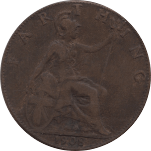 1908 FARTHING 2 ( VF ) 39 - Farthing - Cambridgeshire Coins