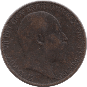 1908 FARTHING ( FINE ) - Farthing - Cambridgeshire Coins