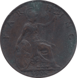 1908 FARTHING ( GVF ) 2 - Farthing - Cambridgeshire Coins