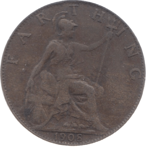1908 FARTHING ( VF ) 23 - Farthing - Cambridgeshire Coins