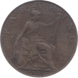 1908 FARTHING ( VF ) 23 - Farthing - Cambridgeshire Coins