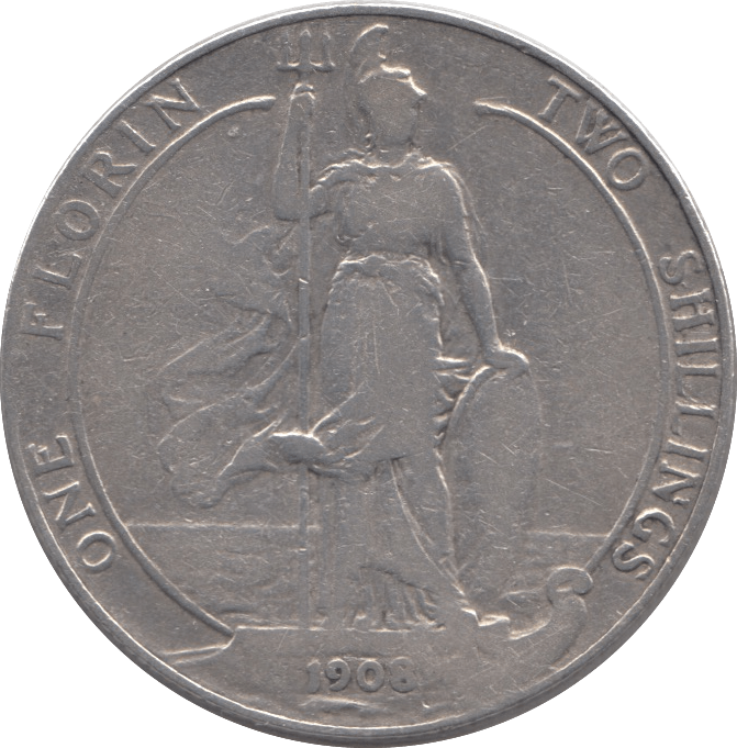 1908 FLORIN ( FINE ) 8 - Florin - Cambridgeshire Coins