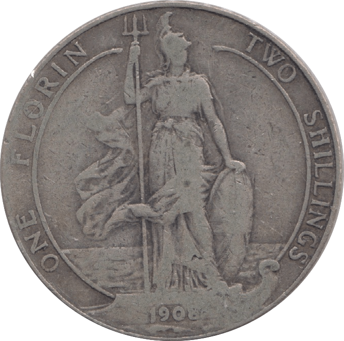 1908 FLORIN ( FINE ) 9 - Florin - Cambridgeshire Coins