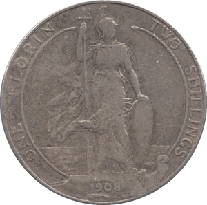 1908 FLORIN ( GF ) - Florin - Cambridgeshire Coins