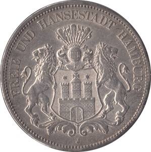 1908 GERMANY SILVER 5 MARK - SILVER WORLD COINS - Cambridgeshire Coins