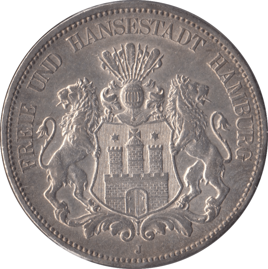 1908 GERMANY SILVER 5 MARK - SILVER WORLD COINS - Cambridgeshire Coins