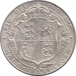 1908 HALFCROWN ( AUNC ) - Halfcrown - Cambridgeshire Coins