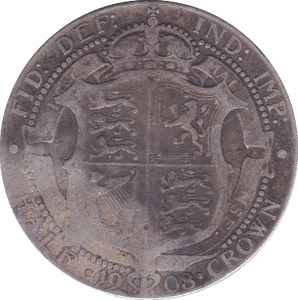 1908 HALFCROWN ( F ) - Halfcrown - Cambridgeshire Coins