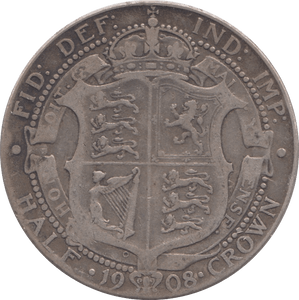1908 HALFCROWN ( FINE ) 2 - Halfcrown - Cambridgeshire Coins