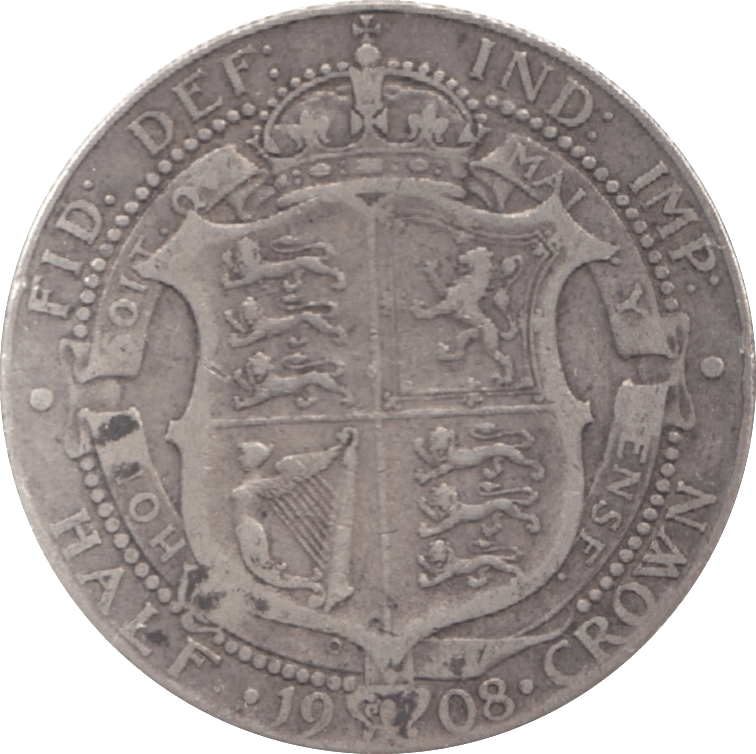 1908 HALFCROWN ( FINE ) 3 - Halfcrown - Cambridgeshire Coins