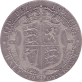 1908 HALFCROWN ( FINE ) B - Halfcrown - Cambridgeshire Coins