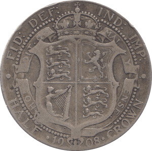 1908 HALFCROWN ( FINE ) - Halfcrown - Cambridgeshire Coins