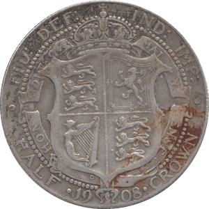 1908 HALFCROWN ( FINE ) - HALFCROWNS - Cambridgeshire Coins