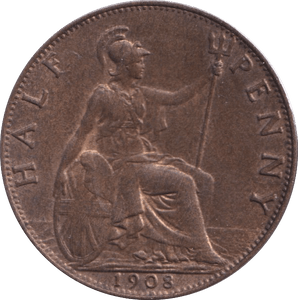 1908 HALFPENNY ( UNC ) - Halfpenny - Cambridgeshire Coins