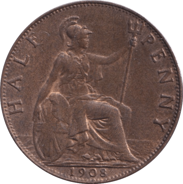 1908 HALFPENNY ( UNC ) - Halfpenny - Cambridgeshire Coins