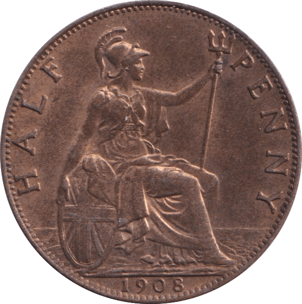 1908 HALFPENNY ( UNC ) - Halfpenny - Cambridgeshire Coins