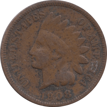 1908 INDIAN HEAD CENT USA - WORLD COINS - Cambridgeshire Coins