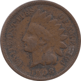 1908 INDIAN HEAD CENT USA - WORLD COINS - Cambridgeshire Coins