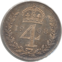 1908 MAUNDY 4 PENCE ( UNC ) - Maundy Coins - Cambridgeshire Coins