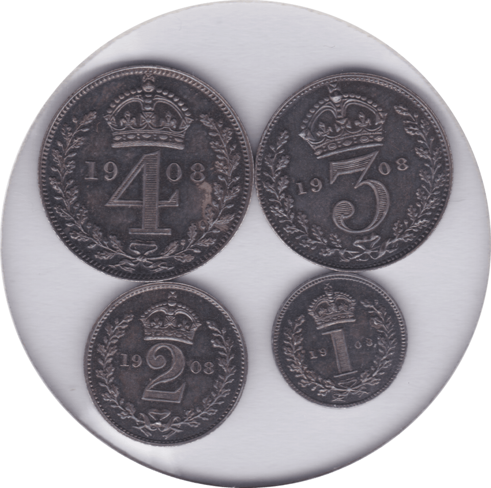 1908 MAUNDY SET EDWARD VII - Maundy Set - Cambridgeshire Coins