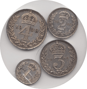 1908 MAUNDY SET ( UNC ) - Maundy Coins - Cambridgeshire Coins