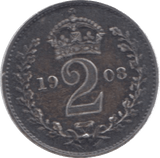 1908 MAUNDY TWOPENCE ( UNC ) 21 - Maundy Coins - Cambridgeshire Coins