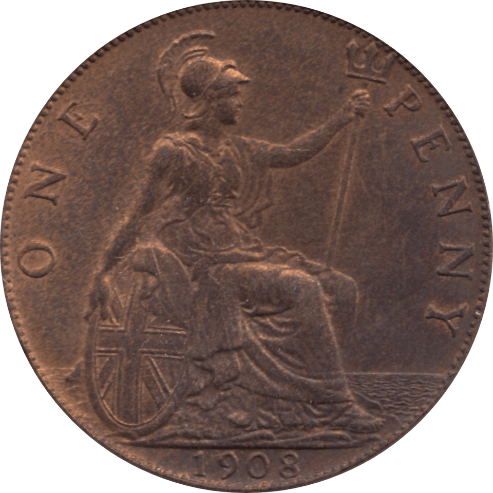 1908 PENNY 1 ( AUNC ) 21 - Penny - Cambridgeshire Coins