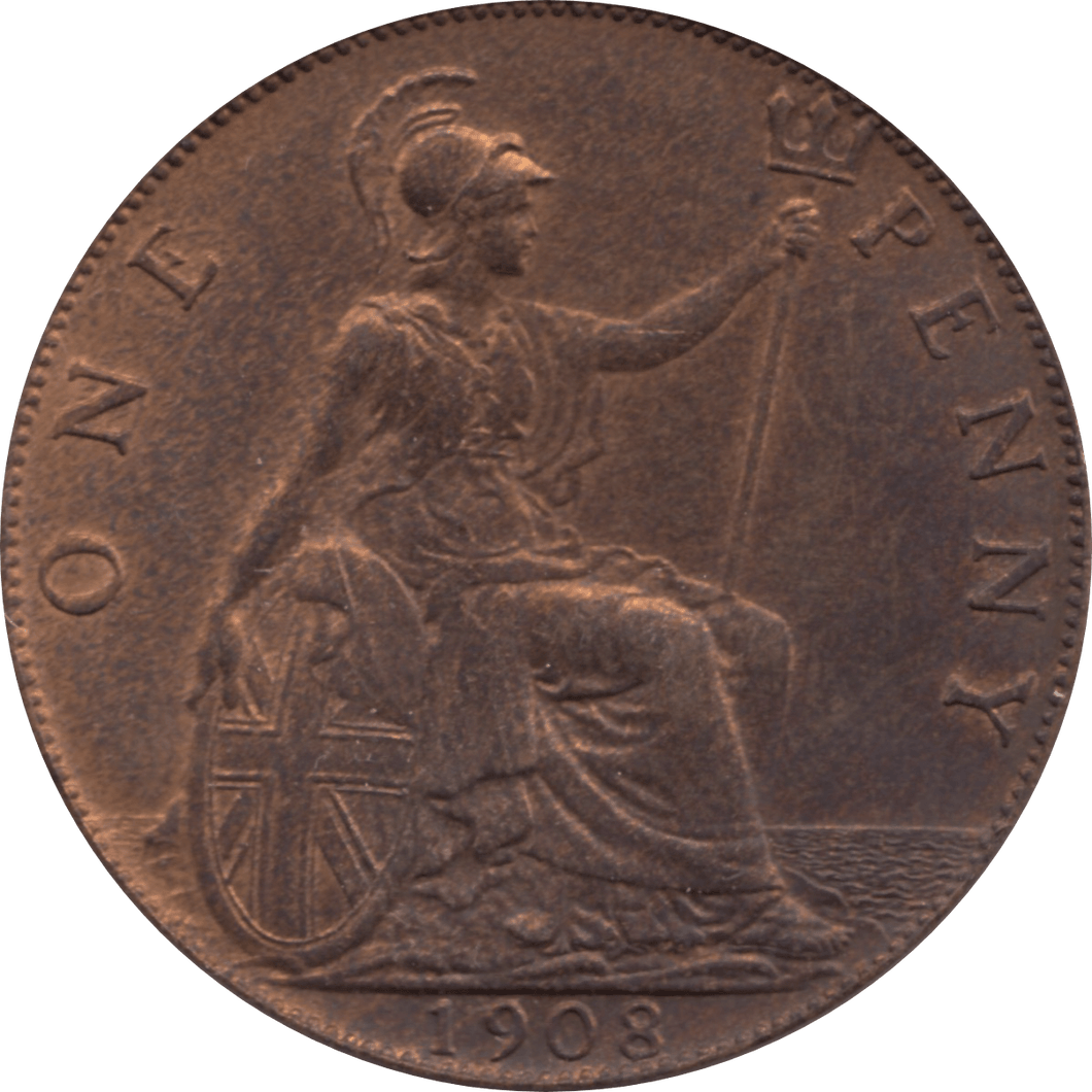 1908 PENNY 1 ( AUNC ) 21 - Penny - Cambridgeshire Coins