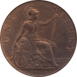 1908 PENNY 1 ( AUNC ) 21 - Penny - Cambridgeshire Coins