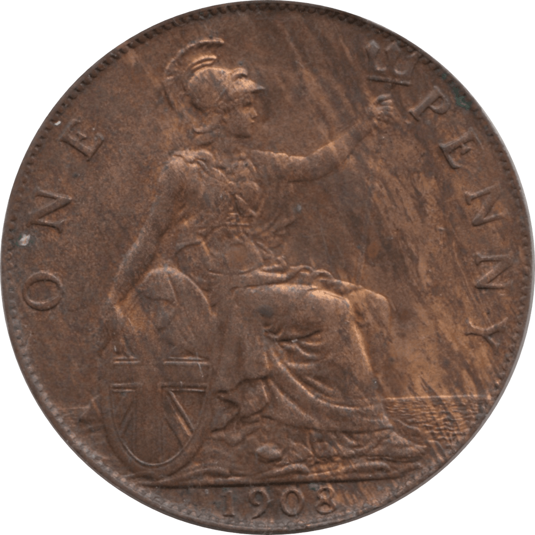 1908 PENNY 1 ( AUNC ) 36 - Penny - Cambridgeshire Coins