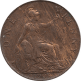1908 PENNY 1 ( AUNC ) 36 - Penny - Cambridgeshire Coins