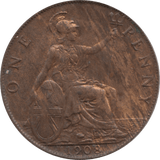 1908 PENNY 1 ( AUNC ) 36 - Penny - Cambridgeshire Coins