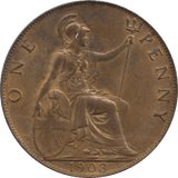1908 PENNY 1 ( AUNC ) 69 - Penny - Cambridgeshire Coins