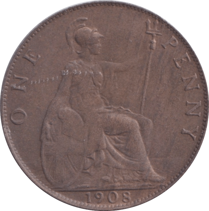 1908 PENNY ( AUNC ) - Penny - Cambridgeshire Coins