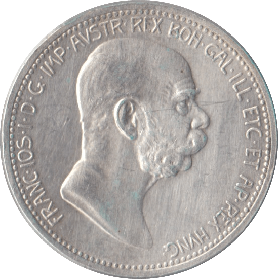 1908 SILVER AUSTRIA ONE CORONA - SILVER WORLD COINS - Cambridgeshire Coins
