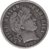 1908 SILVER DIME USA REF H12 - SILVER WORLD COINS - Cambridgeshire Coins