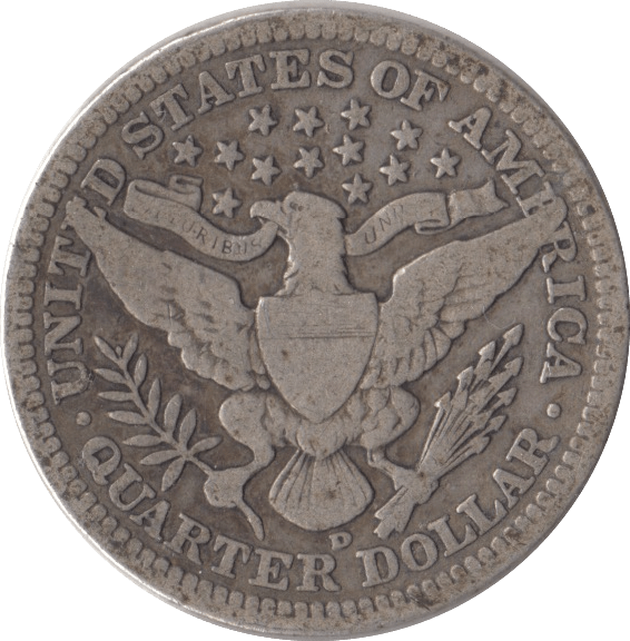 1908 SILVER QUARTER DOLLAR USA - SILVER WORLD COINS - Cambridgeshire Coins