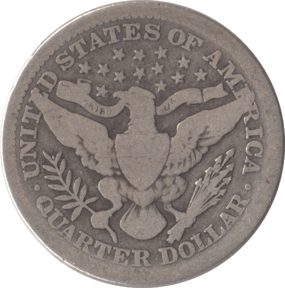 1908 SILVER QUARTER DOLLAR USA - SILVER WORLD COINS - Cambridgeshire Coins