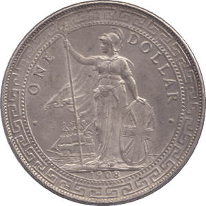 1908 SILVER TRADE DOLLAR TRADE DOLLAR AUNC - WORLD COINS - Cambridgeshire Coins