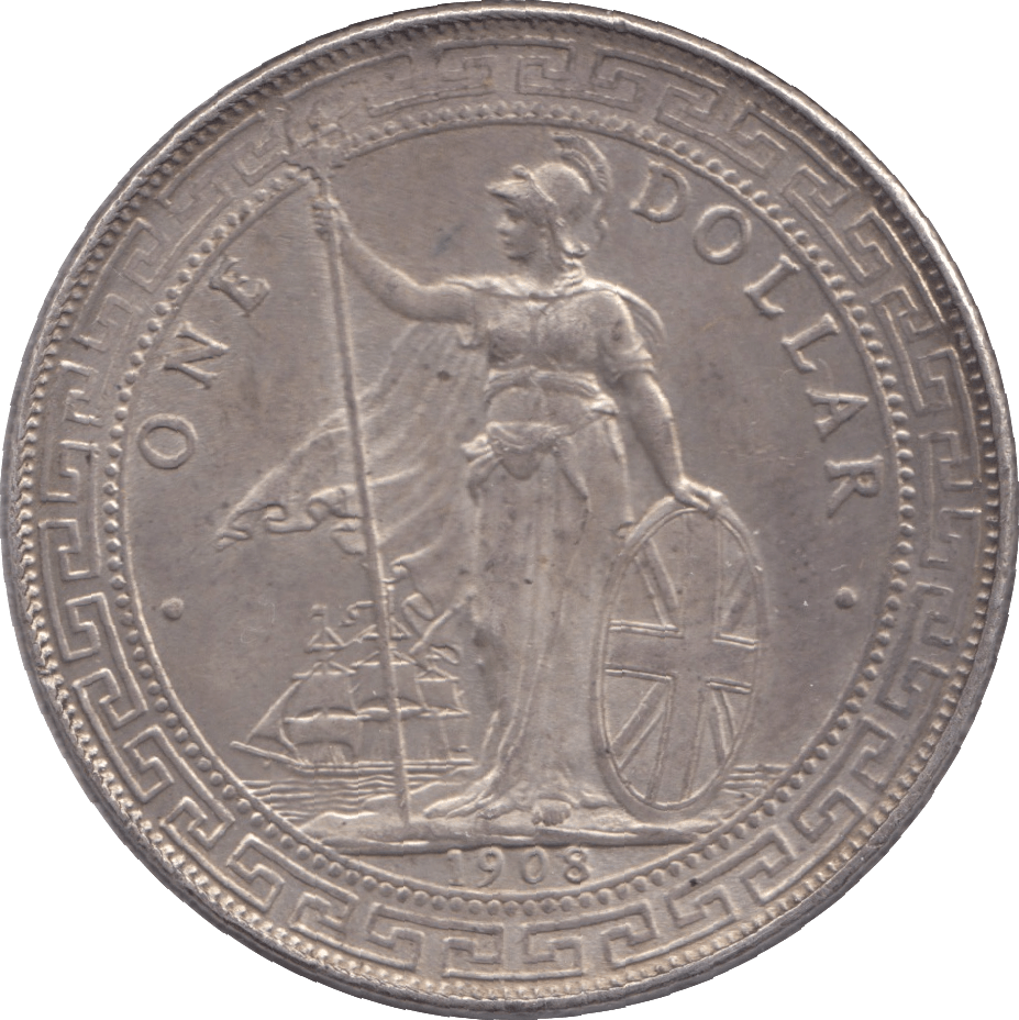 1908 SILVER TRADE DOLLAR TRADE DOLLAR AUNC - WORLD COINS - Cambridgeshire Coins
