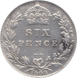 1908 SIXPENCE 3 ( VF ) - Sixpence - Cambridgeshire Coins