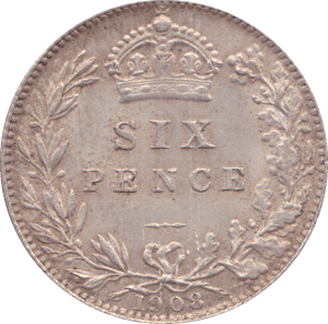 1908 SIXPENCE ( EF ) B - Sixpence - Cambridgeshire Coins